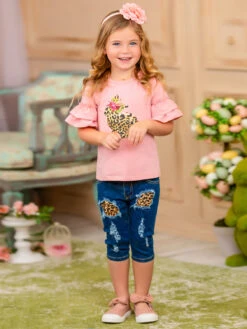 Some Bunny Loves Leopard Patched Denim Capris Set 12 Some Bunny Loves Leopard Patched Denim Capris Set -MEO Kid Clothing Shop 1P9A0284