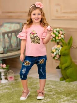 Some Bunny Loves Leopard Patched Denim Capris Set 15 Some Bunny Loves Leopard Patched Denim Capris Set -MEO Kid Clothing Shop 1P9A0293