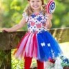 Bold Butterfly Top And Tutu Skirt Set