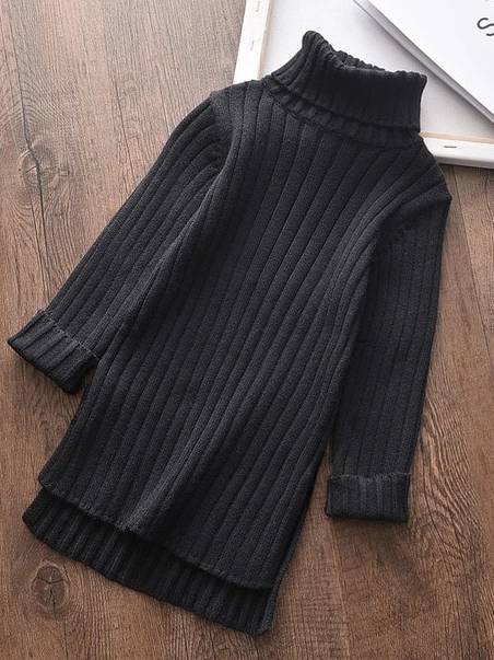 Mod Mood Black Hi-Lo Turtleneck Sweater 5 Mod Mood Black Hi-Lo Turtleneck Sweater - Image 3