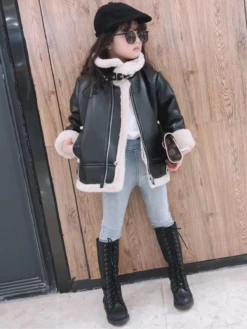 Match My Vibe Fur-Lined Faux Leather Jacket