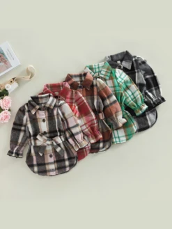 Lil' Lady In Plaid Belted Jacket