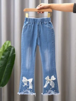 Cool & Classy Bowknot Frayed Jeans