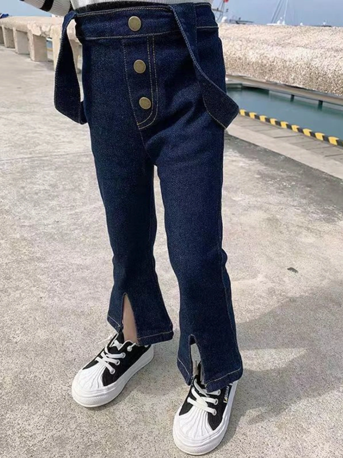 Playfully Chic Dark Blue Denim Overalls 6 Playfully Chic Dark Blue Denim Overalls - Image 4