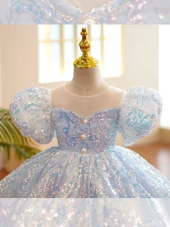Angelic Sparkle Puff Sleeves Special Occasion Dress -MEO Kid Clothing Shop 568754b9420cbabccfba9d2652d4e43c