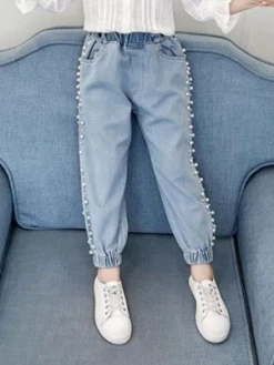 The More Pearls The Better Cuffed Jeans