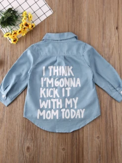 Kick It With My Mom Today Chambray Dress Shirt -MEO Kid Clothing Shop 5993d76d8eeec01af7b32625236c1cc5