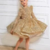 Gold Long Sleeve Mini Special Occasion Dress 2 Gold Long Sleeve Mini Special Occasion Dress -MEO Kid Clothing Shop 6158a561b13a29ff4a083bd67bae496c