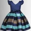 Festive Flutter Sleeve Navy Striped Party Dress -MEO Kid Clothing Shop 70