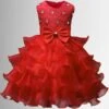 Crown Jewel Ruby Tiered Ruffle Tulle Formal Dress -MEO Kid Clothing Shop 83