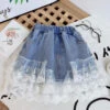 Pretty Frilly Lace Trim Denim Skirt 2 Pretty Frilly Lace Trim Denim Skirt -MEO Kid Clothing Shop 86Reizing 20for 20listings 20 56