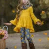 Love Sunflowers Tunic, Leggings & Scarf Set -MEO Kid Clothing Shop AUG20CPSET4YGB 1 07668240 7990 42a0 8008 7f06ce956b96