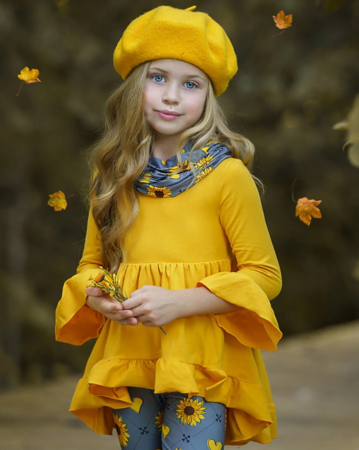Love Sunflowers Tunic, Leggings & Scarf Set 6 Love Sunflowers Tunic, Leggings & Scarf Set - Image 4