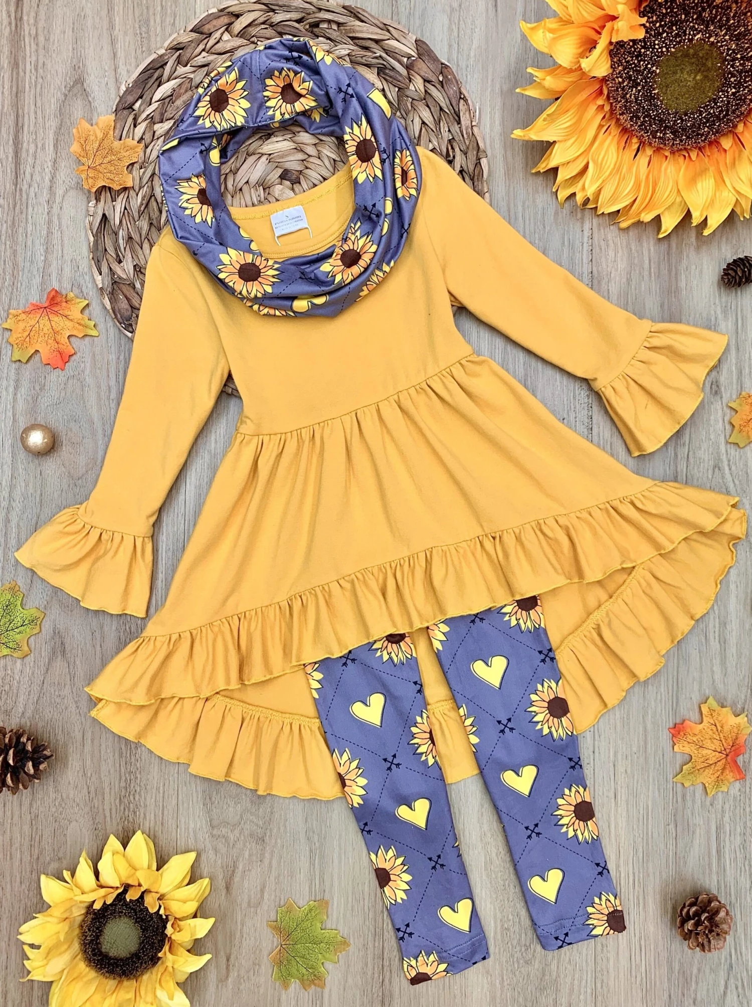 Love Sunflowers Tunic, Leggings & Scarf Set 7 Love Sunflowers Tunic, Leggings & Scarf Set - Image 5