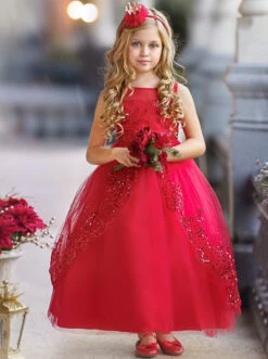 Royal Glow Sheer Collar Ball Gown