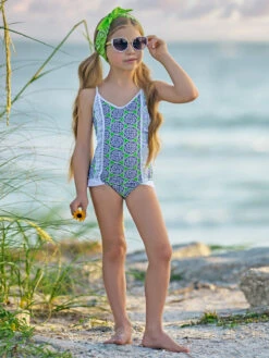 Seaside Sweetheart One Piece Swimsuit -MEO Kid Clothing Shop DSC05036