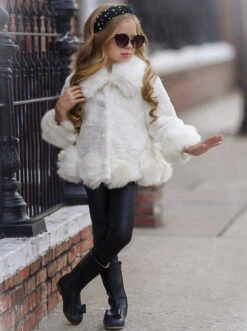 Girls Midi Faux Fur Coat -MEO Kid Clothing Shop DSC07065