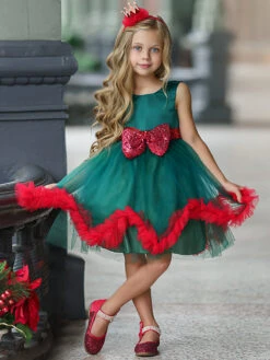 Merry Mistletoe Holiday Princess Dress -MEO Kid Clothing Shop DSC6004