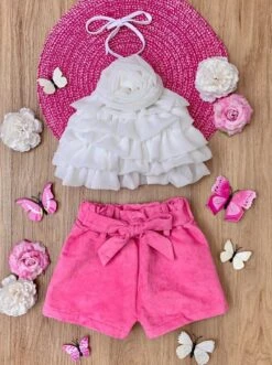 My Darling Blossom White Rosette Tiered Top And Shorts Set -MEO Kid Clothing Shop E831D1CD D456 4C36 B8F7 5CC22095A657