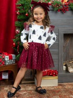 Winter Tree Sparkle Tutu Dress