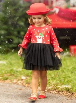 Red Nosed Reindeer Polka Dot Tutu Dress 12 Red Nosed Reindeer Polka Dot Tutu Dress -MEO Kid Clothing Shop FALL12DR26CARRB 17