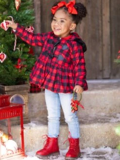 Bundled Up Plaid Peplum Hoodie Coat -MEO Kid Clothing Shop FALL12OUT23CABRP 5