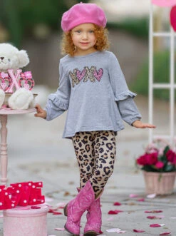 XOXO Leopard Print Legging Set 12 XOXO Leopard Print Legging Set -MEO Kid Clothing Shop FALL12SET103CAGLP 5