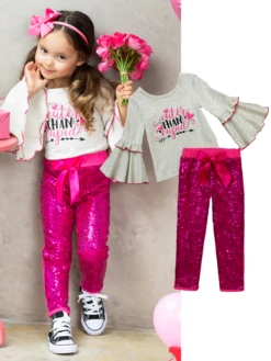 Cuter Than Cupid Sequin Legging Set -MEO Kid Clothing Shop FALL12SET104CAGPS