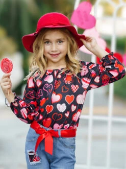 Love Power Distressed Patched Jeans Set -MEO Kid Clothing Shop FALL12SET107CABRH 3