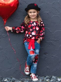 Love Power Distressed Patched Jeans Set -MEO Kid Clothing Shop FALL12SET107CABRH 7