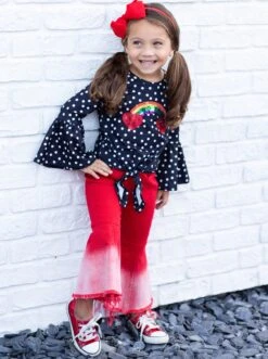 Rainbow Of Love Bell Bottom Denim Set -MEO Kid Clothing Shop FALL12SET109CABDR 009e6636 3b27 4426 8621 330834aa02ba