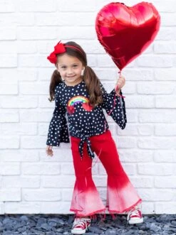 Rainbow Of Love Bell Bottom Denim Set -MEO Kid Clothing Shop FALL12SET109CABDR 25