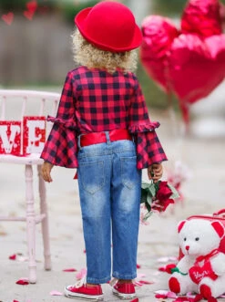 For Love Of Plaid Patched Jeans Set -MEO Kid Clothing Shop FALL12SET118CAPLD 4 d8e7a699 b3e1 44fa 9955 b4072642794e