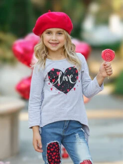 Show Me Love Patched Jeans Set -MEO Kid Clothing Shop FALL12SET120CAGLD 2