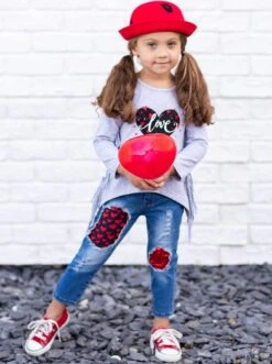 Show Me Love Patched Jeans Set -MEO Kid Clothing Shop FALL12SET120CAGLD 21