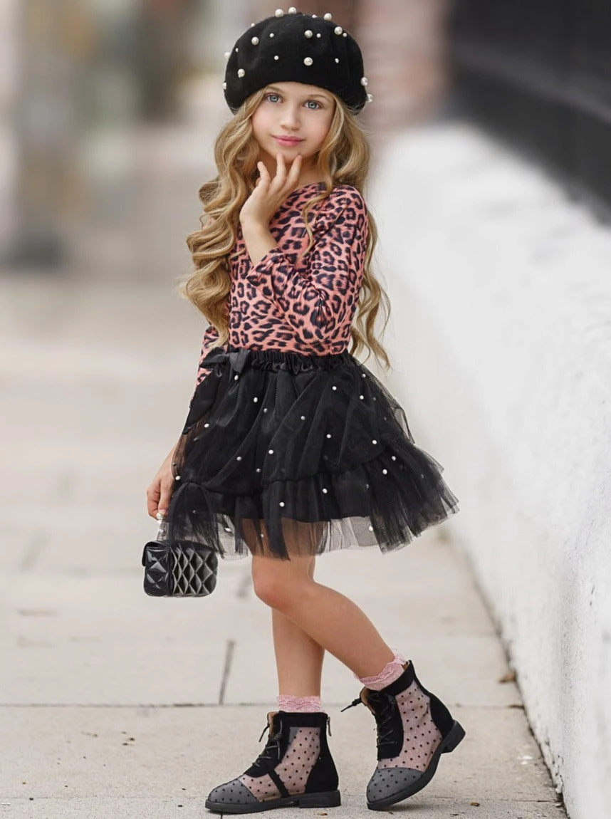 Stay Fierce Leopard Top & Pearled Tutu Skirt Set 4 Stay Fierce Leopard Top & Pearled Tutu Skirt Set - Image 2