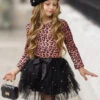Stay Fierce Leopard Top & Pearled Tutu Skirt Set -MEO Kid Clothing Shop FALL12SET8CALBP 5