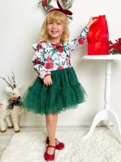 Winter Blossom Layered Tutu Dress -MEO Kid Clothing Shop FALL20DR19CAWFG 3