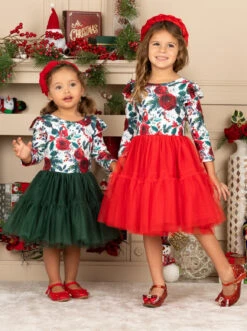 Winter Blossom Layered Tutu Dress -MEO Kid Clothing Shop FALL20DR19CAWFGandFALL20DR19CAWFR 1