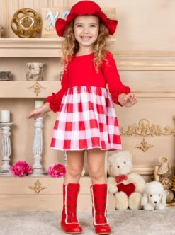 Love At First Sight Colorblock Dress -MEO Kid Clothing Shop FALL20DR30CARPW 1