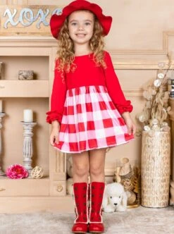 Love At First Sight Colorblock Dress -MEO Kid Clothing Shop FALL20DR30CARPW 6