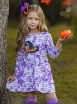 Witch You Would Tie Dye Dress, Hair Clip, Socks & Purse Set 10 Witch You Would Tie Dye Dress, Hair Clip, Socks & Purse Set -MEO Kid Clothing Shop FALL20DR6CAPTH 3