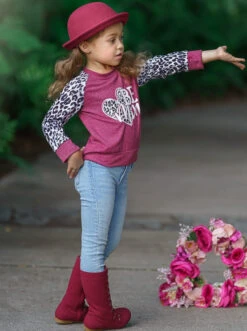 Be Mine Leopard Print Sleeve Top -MEO Kid Clothing Shop FALL20OUT34CALBM 5