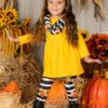 Chic Floral Stripe Tunic, Legging & Scarf Set -MEO Kid Clothing Shop FALL20SET10CAYBF 2