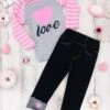 Love Me Cuffed Jeans Set -MEO Kid Clothing Shop FALL91SET132CAPGL 2