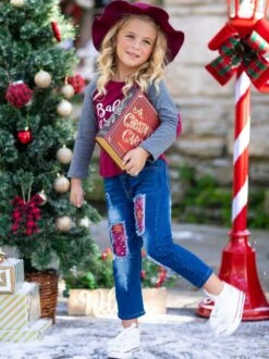 Baby It's Cold Outside Patched Top & Jeans Set -MEO Kid Clothing Shop FALL91SET74CABGD 15