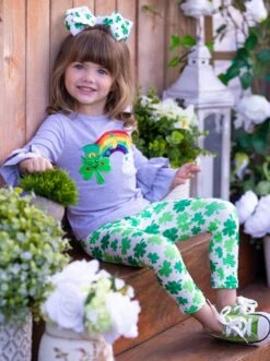 Rainbow's End Clover Legging Set -MEO Kid Clothing Shop FEB20CPSET6GCL 3