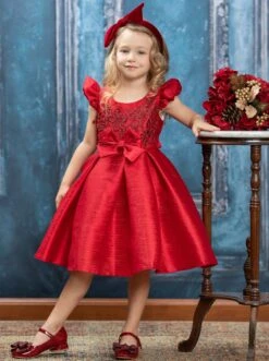 Precious Darling Embroidered Princess Dress -MEO Kid Clothing Shop GCDRA006 Red 7