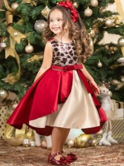 Leopard Sparkle Red & Gold Holiday Dress 17 Leopard Sparkle Red & Gold Holiday Dress -MEO Kid Clothing Shop GCDRA008 Red 31
