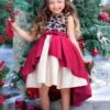 Leopard Sparkle Red & Gold Holiday Dress -MEO Kid Clothing Shop GCDRA008 Red 4